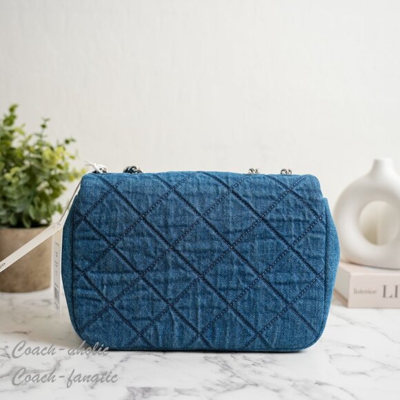 NWT Tory Burch Willa Denim Small Shoulder Bag Crossbody - Picture 5 of 9